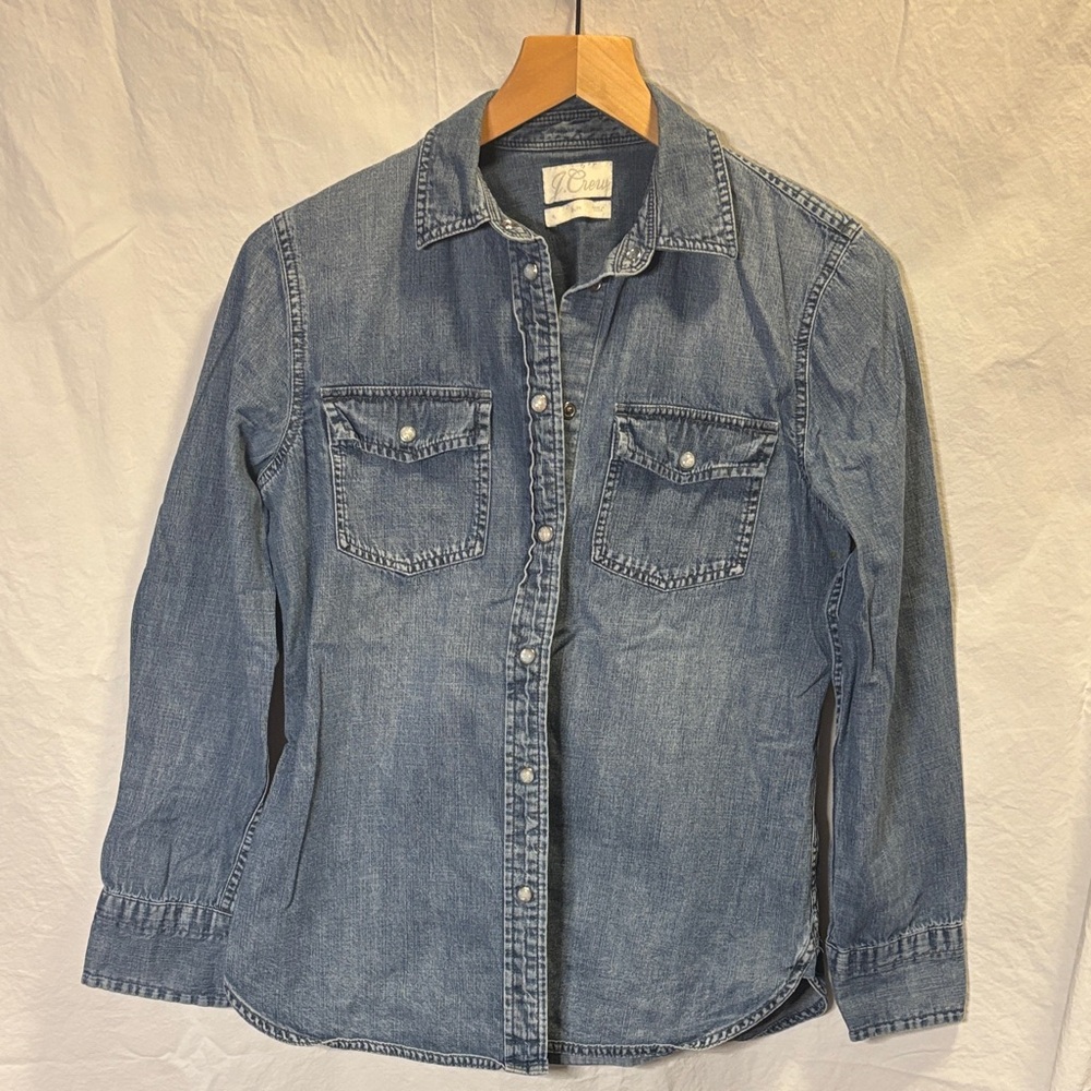 J Crew denim jean cotton shirt 4 slim fit